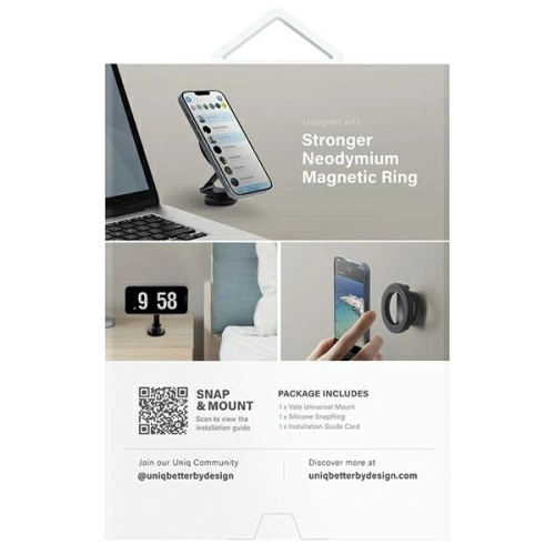 Uniwersalny uchwyt magnetyczny UNIQ Velo czarny/midnight black