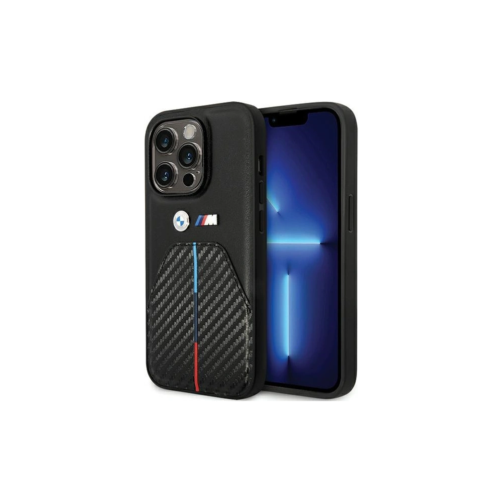 Hurtownia GSM - Case BMW BMHCP14L22NSTB Apple iPhone 14 Pro Stamped Tricolor Stripe schwarz/black - BMW580 - {ean13} - Hurt