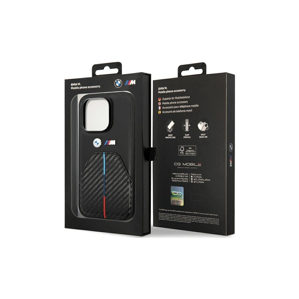 Hurtownia GSM - Case BMW BMHCP14L22NSTB Apple iPhone 14 Pro Stamped Tricolor Stripe schwarz/black - BMW580 - {ean13} - Hurt