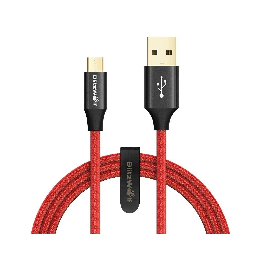 Hurtownia GSM - Kabel Micro USB AmpCore Turbo BlitzWolf BW-MC7 1m (czerwony) - BLZ098RED - {ean13} - Hurt