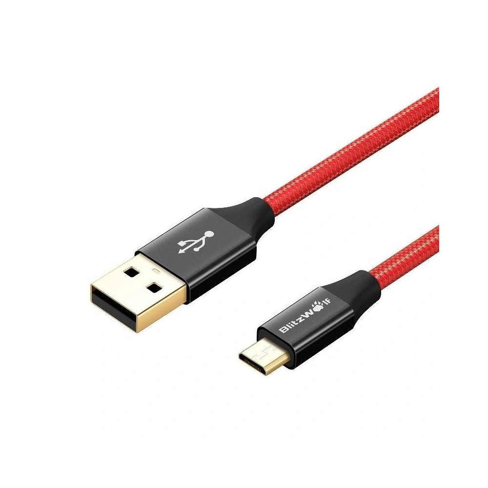 Hurtownia GSM - Kabel Micro USB AmpCore Turbo BlitzWolf BW-MC7 1m (czerwony) - BLZ098RED - {ean13} - Hurt