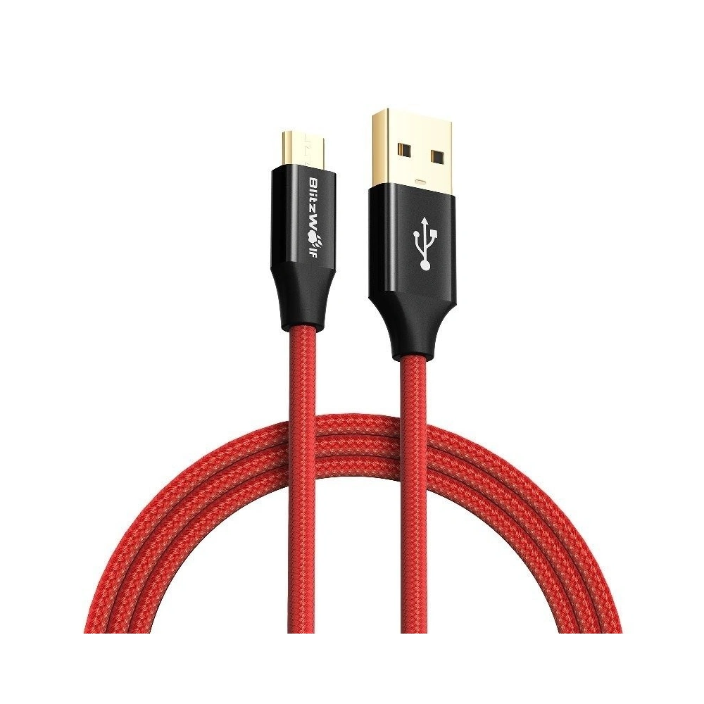 Hurtownia GSM - Kabel Micro USB AmpCore Turbo BlitzWolf BW-MC7 1m (czerwony) - BLZ098RED - {ean13} - Hurt