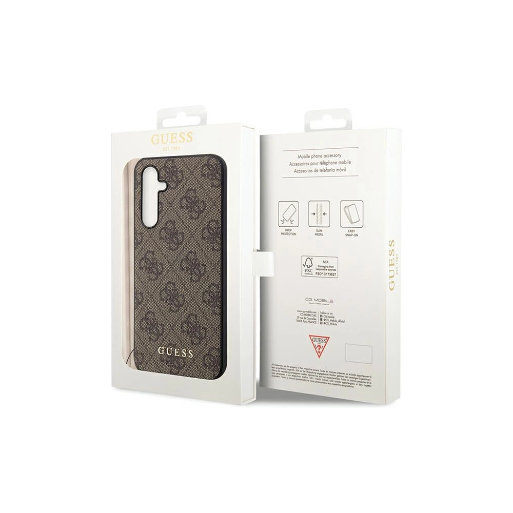 Hurtownia GSM - Case Guess GUHCS23FEGF4GBR Samsung Galaxy S23 FE Hardcase 4G Charms Collection braun/brown - GUE3131 - {ean13} - Hurt