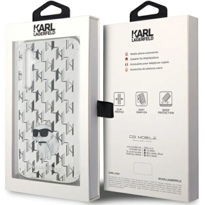 Etui Karl Lagerfeld KLHCS23FEHNCMKLT Samsung Galaxy S23 FE kemény tok Monogram Choupette átlátszó
