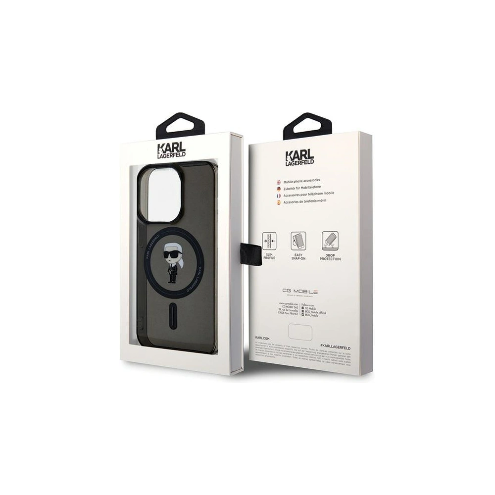 Hurtownia GSM - Etui Karl Lagerfeld KLHMP14LHFCKNOK Apple iPhone 14 Pro hardcase IML Ikonik MagSafe černý/black - KLD1860 - {ean13} - Hurt