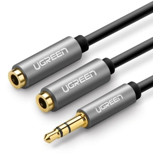 Hurtownia GSM - Audio AUX rozbočovač UGREEN AV123 kabel jack 3,5 mm, 20 cm (šedý) - UGR1769 - {ean13} - Hurt