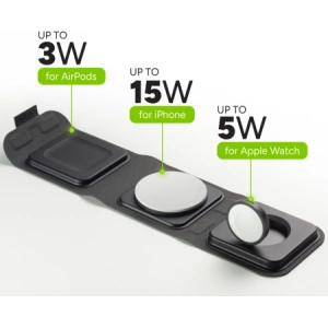 Hurtownia GSM - Bezdrátová nabíječka Mophie Travel Charger 3w1 MagSafe (černá) - MPH67 - {ean13} - Hurt