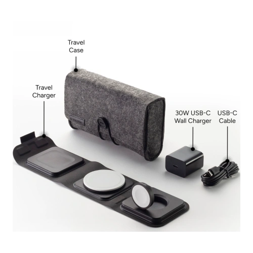 Ładowarka bezprzewodowa Mophie Travel Charger 3w1 MagSafe (black)