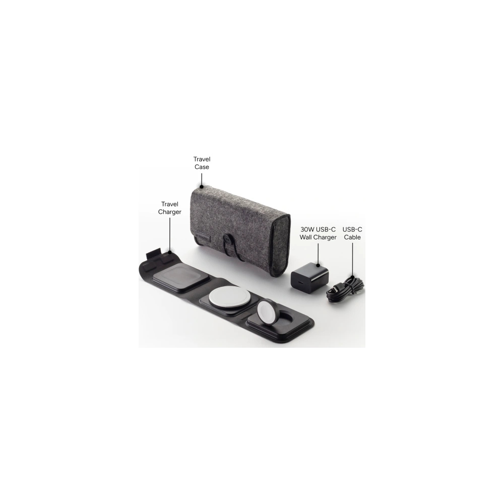 Hurtownia GSM - Vezeték nélküli töltő Mophie Utazási Töltő 3w1 MagSafe (fekete) - MPH67 - {ean13} - Hurt
