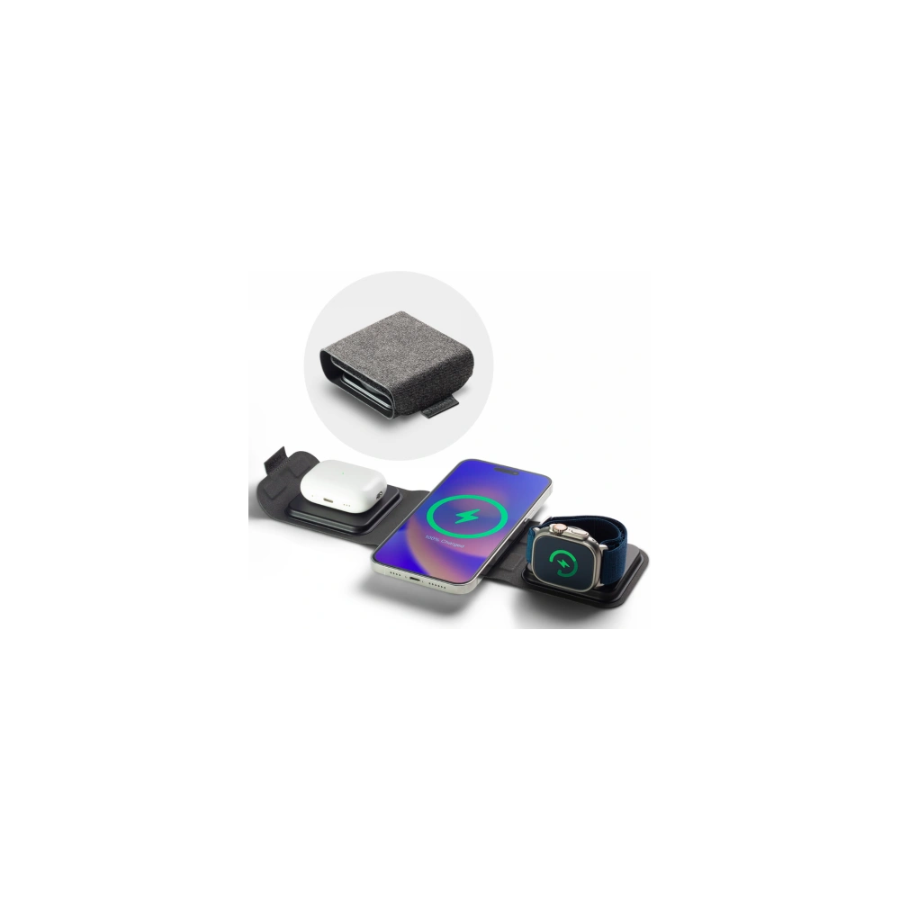 Hurtownia GSM - Bezdrátová nabíječka Mophie Travel Charger 3w1 MagSafe (černá) - MPH67 - {ean13} - Hurt