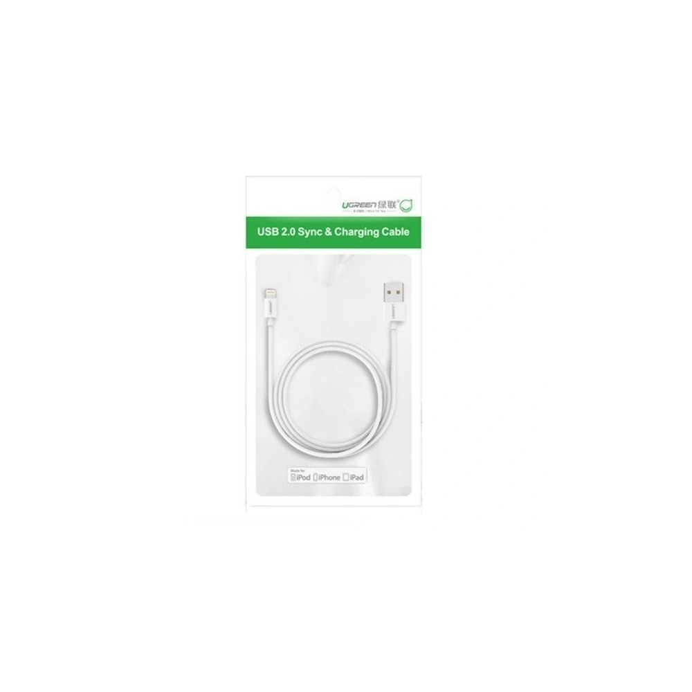 Hurtownia GSM - Cablul Lightning UGREEN MFi 0,25m (alb) cu finisaj nichelat - UGR099WHT - {ean13} - Hurt