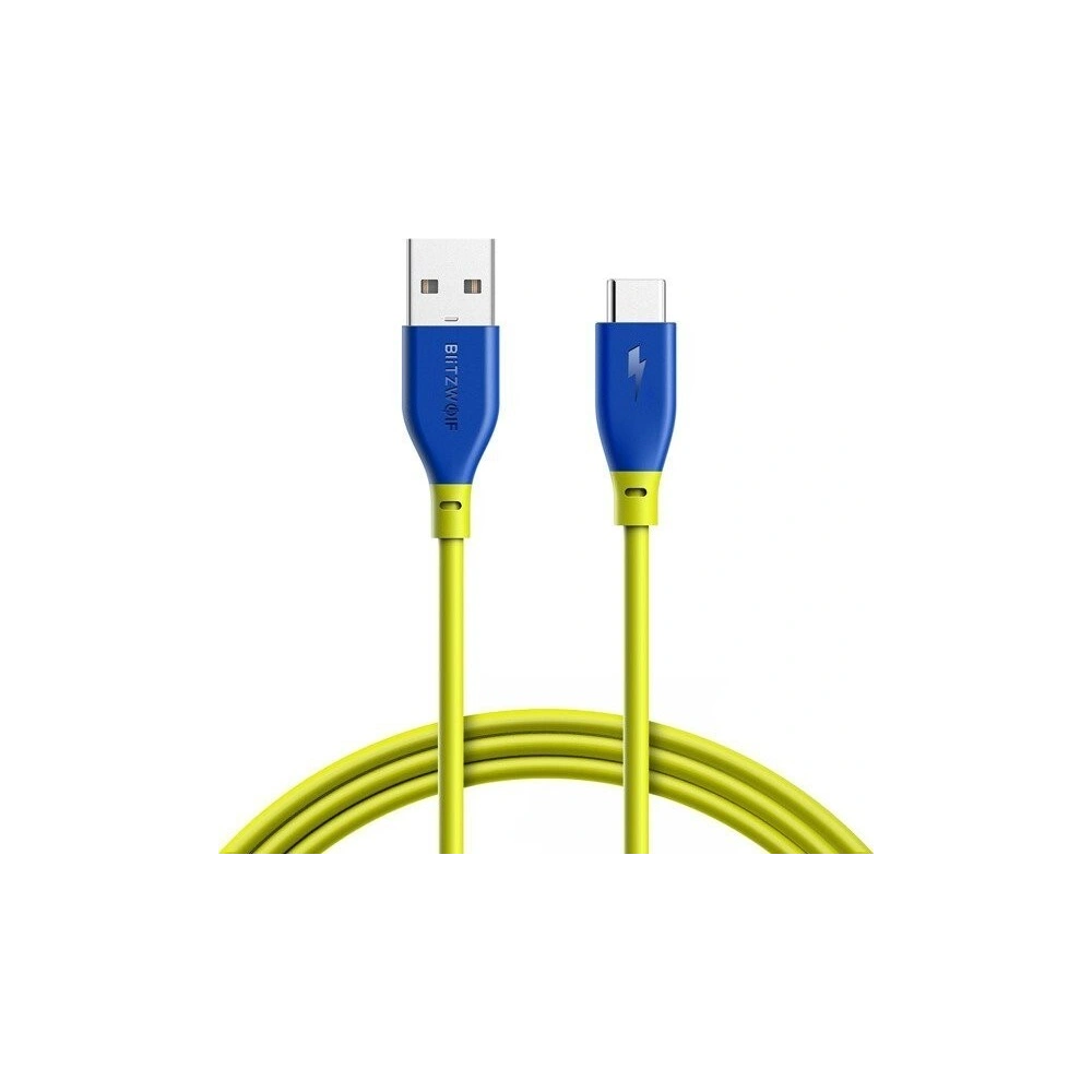 Wholesale USB-C 2.0 Cable AmpCore BlitzWolf BW-TC12 1m Yellow Blue - BLZ106YELGRN - {ean13} - Hurt