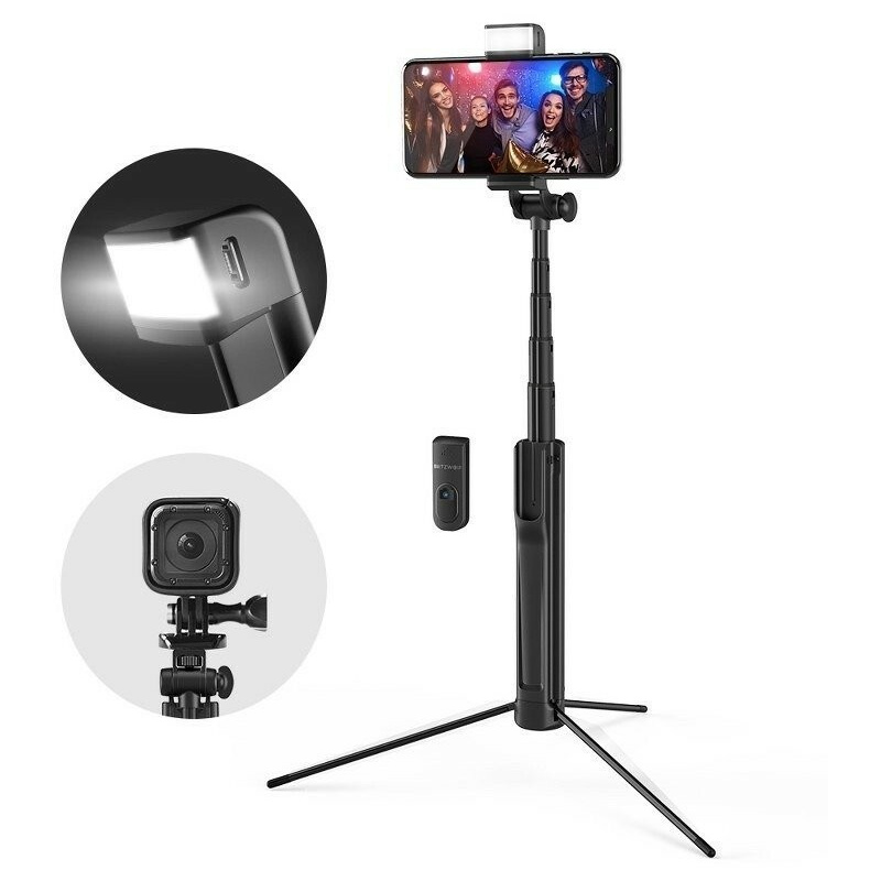 BlitzWolf Distributor - 5907489600194 - BLZ110 - BlitzWolf BW-BS8 Selfie stick tripod & LED Lamp - B2B homescreen