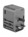 Hurtownia GSM - Ladegerät ENERGEA Travel World Adapter GaN65 4w1 US/UA/EU/UK USB-A, 2xUSB-C, PD65W, PPS55W, QC3.0 grau/gunmetal - ENG133 - {ean13} - Hurt