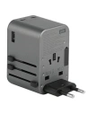 Hurtownia GSM - Ladegerät ENERGEA Travel World Adapter GaN65 4w1 US/UA/EU/UK USB-A, 2xUSB-C, PD65W, PPS55W, QC3.0 grau/gunmetal - ENG133 - {ean13} - Hurt