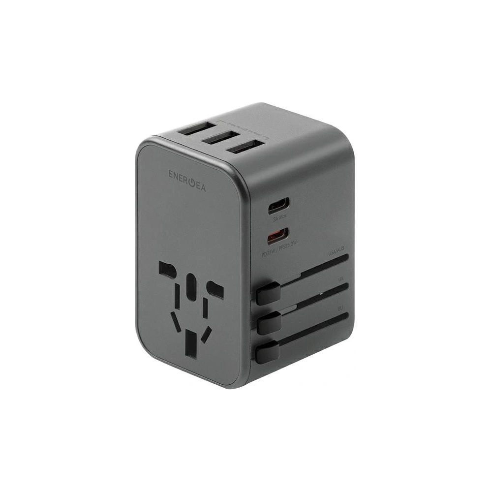 Hurtownia GSM - Reiseladegerät ENERGEA Travel World Adapter 4w1 US/UA/EU/UK 3xUSB-A, 2xUSB-C, PD35W, PPS35W, QC3.0 grau/gunmetal - ENG134 - {ean13} - Hurt