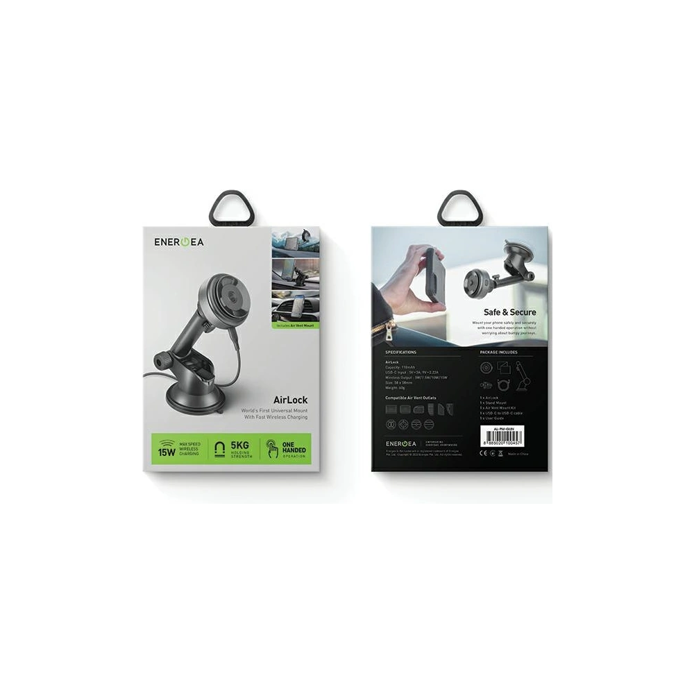 Hurtownia GSM - Următorul suport universal inductiv pentru cockpit / pentru grilă ENERGEA AirLock 15W negru - ENG135 - {ean13} - Hurt