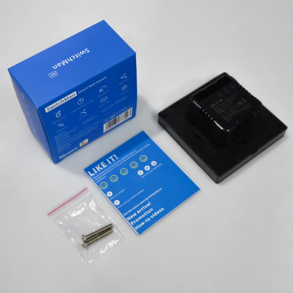 Hurtownia GSM - Comutator de perete inteligent Sonoff Wi-Fi (1 canal) negru - SNF132 - {ean13} - Hurt
