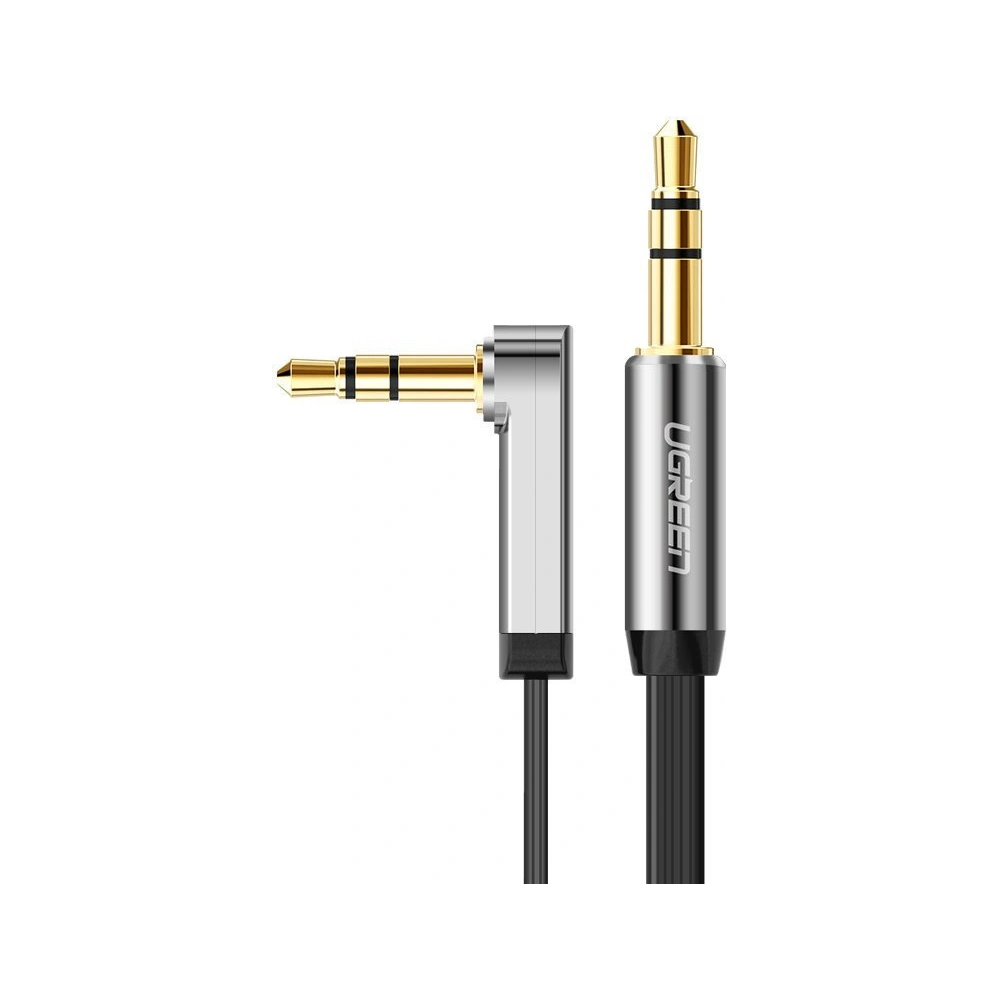 Hurtownia GSM - Plochý úhlový audio kabel UGREEN AV119 AUX mini jack 3,5 mm 0,5 m černý - UGR1770 - {ean13} - Hurt