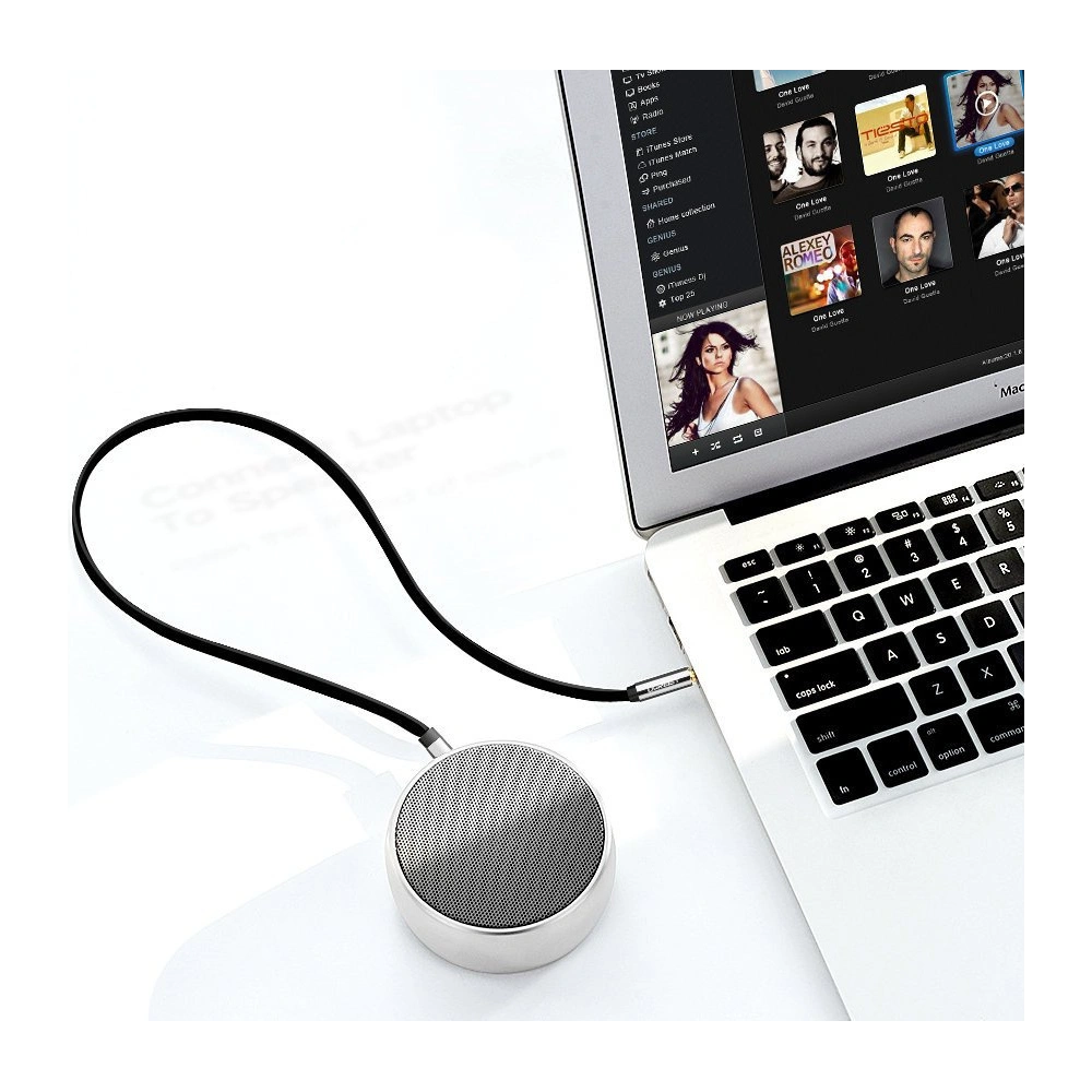 Hurtownia GSM - Plochý úhlový audio kabel UGREEN AV119 AUX mini jack 3,5 mm 0,5 m černý - UGR1770 - {ean13} - Hurt