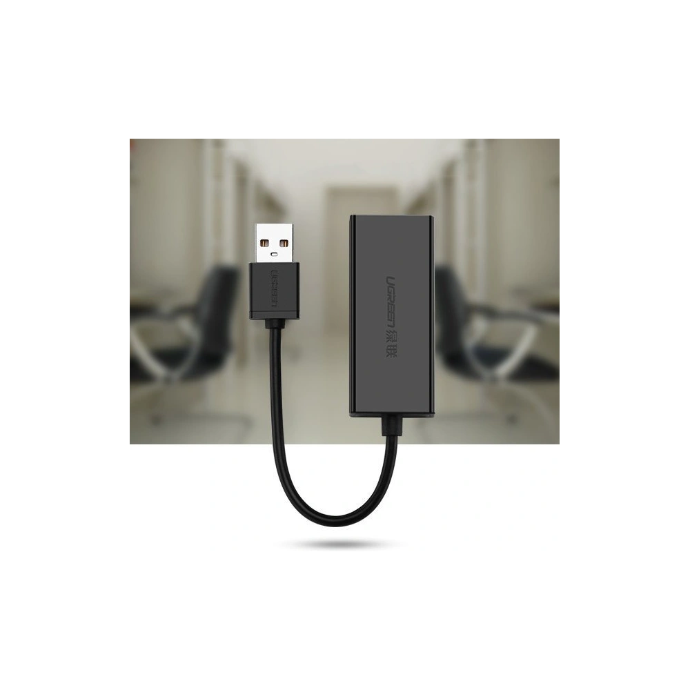 Wholesale UGREEN CR110 USB-A 2.0 / RJ45 100Mbps external network card black - UGR1771 - {ean13} - Hurt