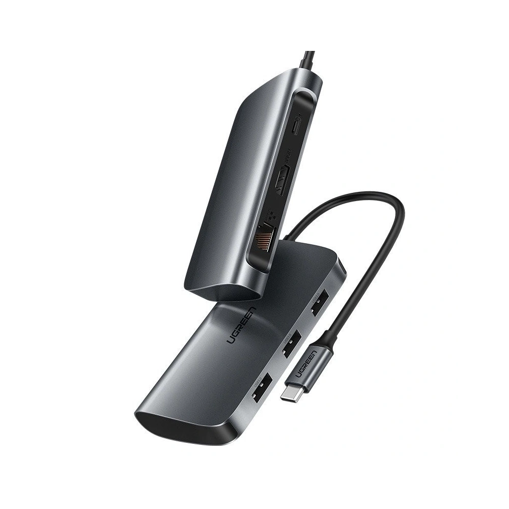 Hurtownia GSM - Adapter UGREEN 6w1 USB-C do HDMI 4K, 3x USB 3.0, Typ-C, RJ45 - UGR116 - {ean13} - Hurt