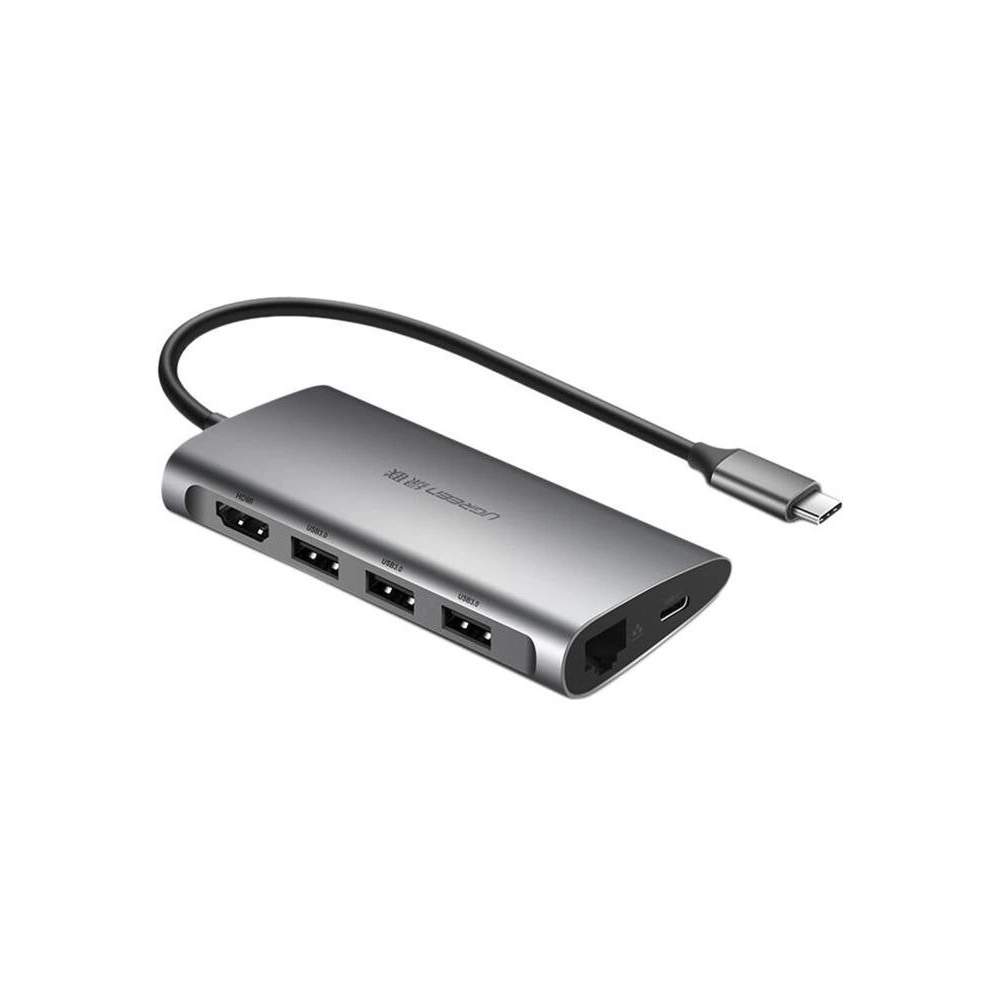 Hurtownia GSM - Adapter UGREEN 8w1 USB-C do HDMI 4K, 3x USB 3.0, Typ-C, RJ45, SD, Micro SD - UGR117 - {ean13} - Hurt