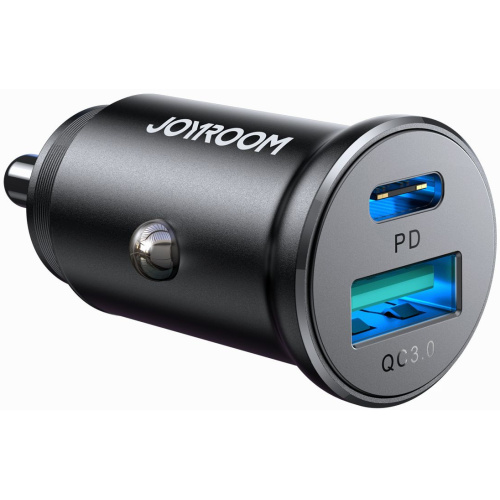 Joyroom Distributor - 6941237112064 - JYR857 - Joyroom JR-CCN05 car charger 30W USB-A, USB-C black - B2B homescreen
