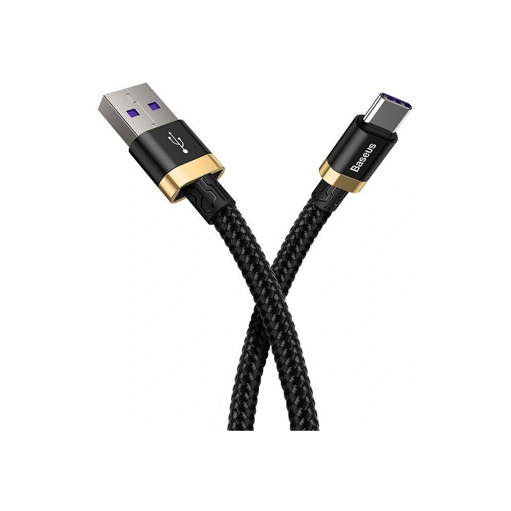 Hurtownia GSM - Kabel USB-C Baseus Purple Gold Red, Huawei SuperCharge, 5A, 1m, 40W (czarno-złoty) - BSU577BLKGLD - {ean13} - Hurt