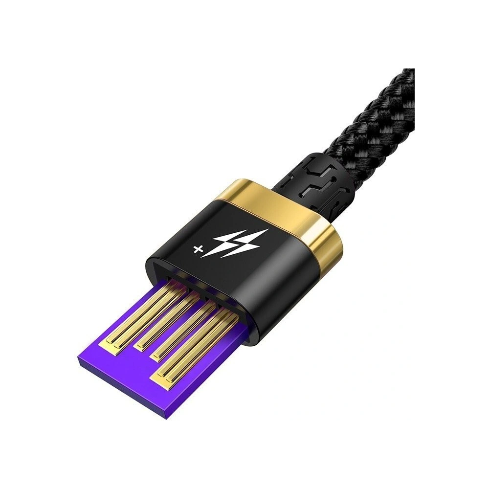Hurtownia GSM - Kabel USB-C Baseus Purple Gold Red, Huawei SuperCharge, 5A, 1m, 40W (czarno-złoty) - BSU577BLKGLD - {ean13} - Hurt