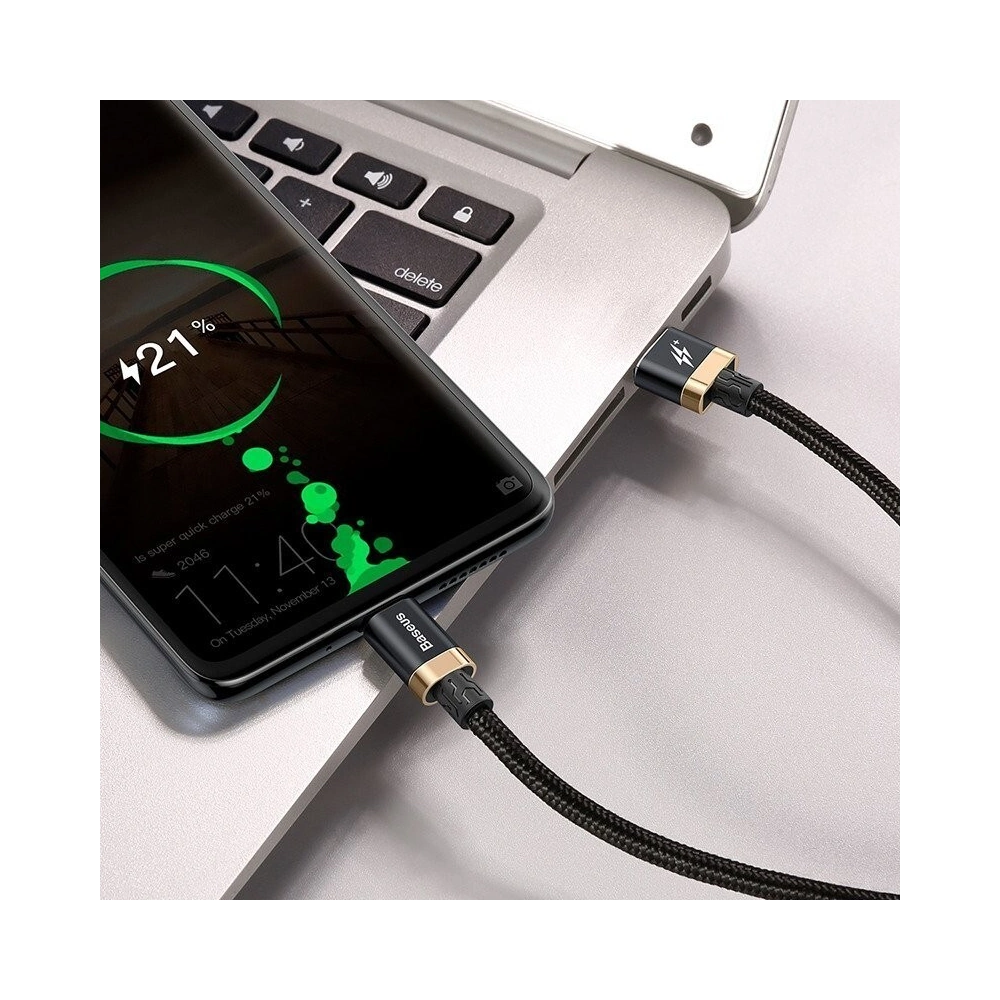Wholesale Baseus Purple Gold Red HW flash Charge Cable USB For Type-C 40W 1m Gold Black - BSU577BLKGLD - {ean13} - Hurt