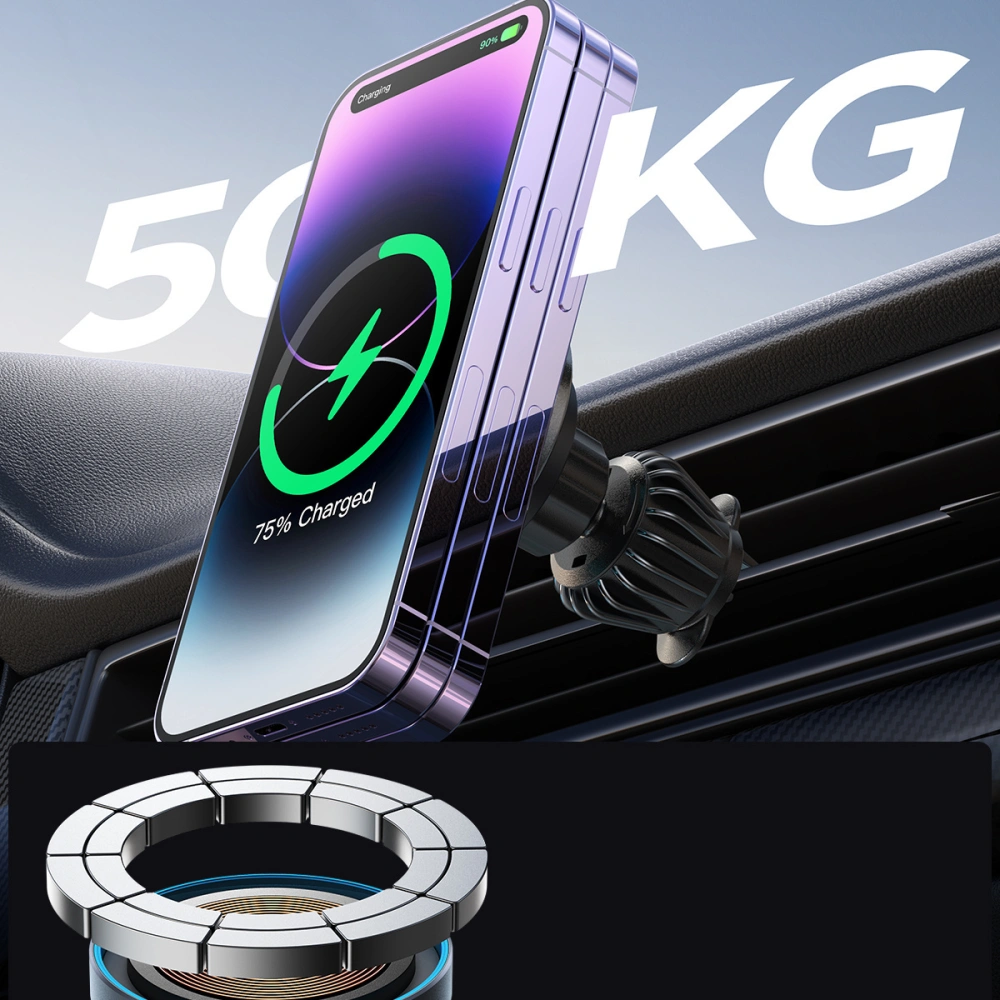 Wholesale Joyroom JR-ZS240 air vent car holder with 15W inductive charger black - JYR868 - {ean13} - Hurt