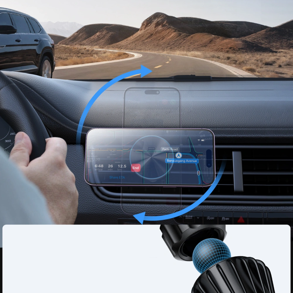Hurtownia GSM - Uchwyt auto pentru grilă Joyroom JR-ZS240 cu încărcător wireless de 15W negru - JYR868 - {ean13} - Hurt