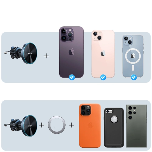 Uchwyt samochodowy na kratkę Joyroom JR-ZS240 z ładowarką indukcyjną 15W czarny