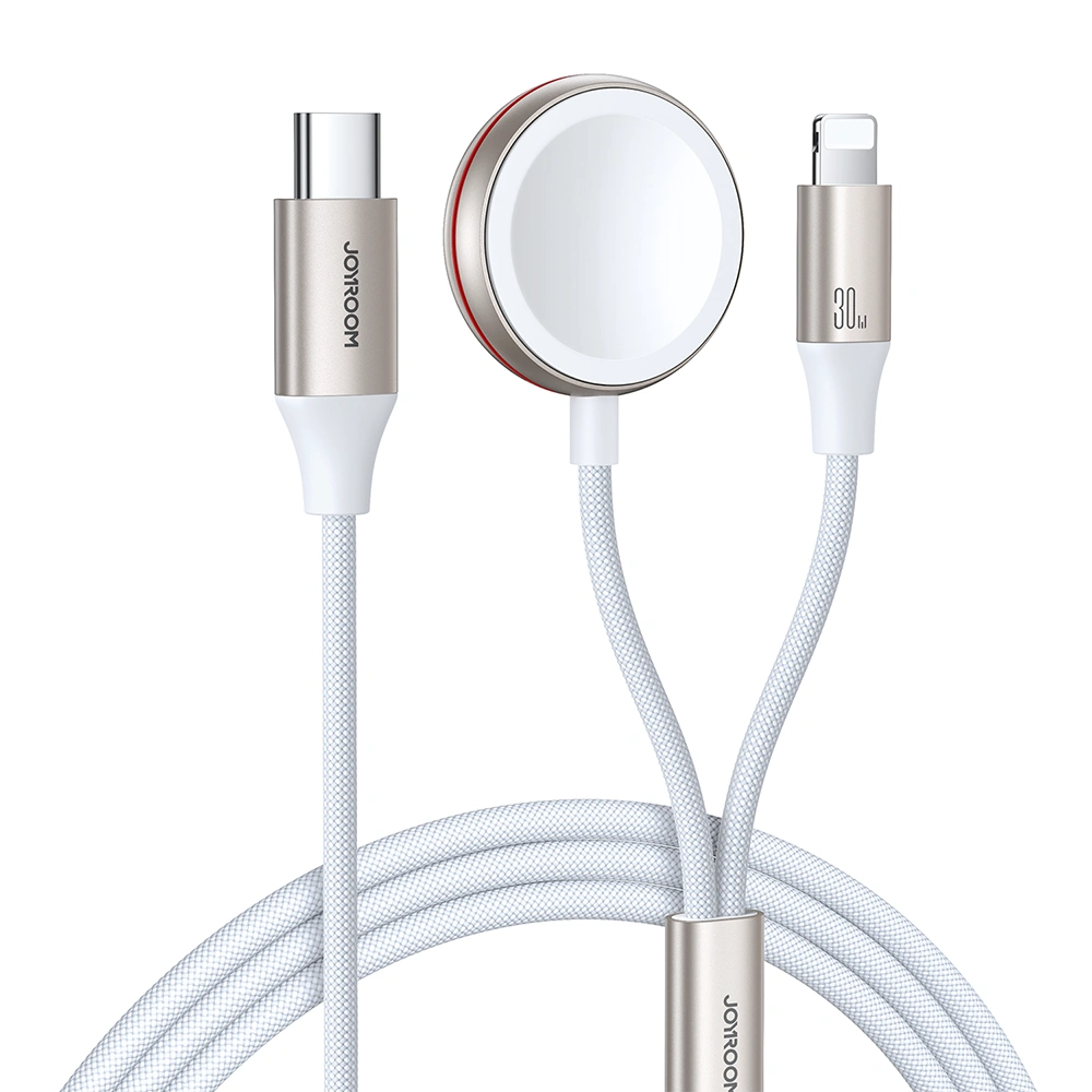 Hurtownia GSM - Kabel 2w1 Joyroom S-IW011 USB-C / Lightning, indukční nabíječka pro Apple Watch 1.5m bílá - JYR870 - {ean13} - Hurt