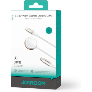 Wholesale Joyroom S-IW011 2in1 cable USB-C / Lightning, inductive charger for Apple Watch 1.5m white - JYR870 - {ean13} - Hurt
