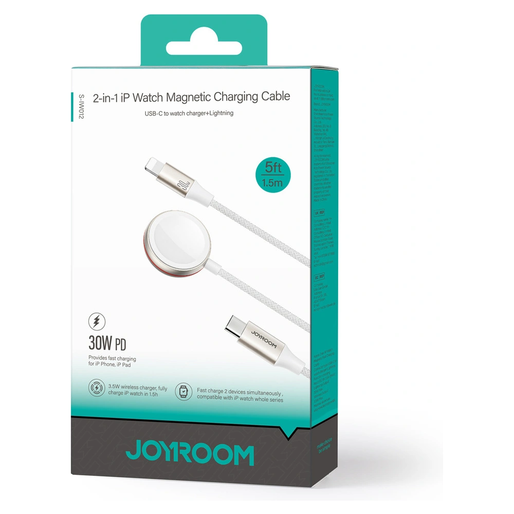 Hurtownia GSM - Kabel 2w1 Joyroom S-IW011 USB-C / Lightning, indukční nabíječka pro Apple Watch 1.5m bílá - JYR870 - {ean13} - Hurt
