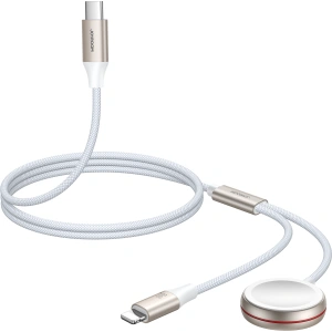 Wholesale Joyroom S-IW011 2in1 cable USB-C / Lightning, inductive charger for Apple Watch 1.5m white - JYR870 - {ean13} - Hurt