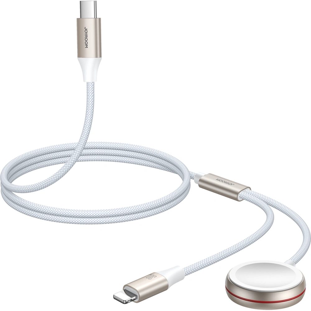 Hurtownia GSM - Kabel 2w1 Joyroom S-IW011 USB-C / Lightning, indukční nabíječka pro Apple Watch 1.5m bílá - JYR870 - {ean13} - Hurt