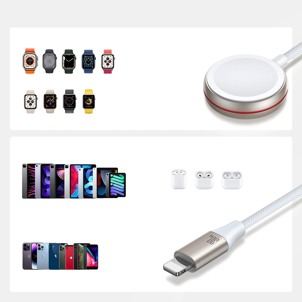 Hurtownia GSM - Kabel 2w1 Joyroom S-IW011 USB-C / Lightning, indukční nabíječka pro Apple Watch 1.5m bílá - JYR870 - {ean13} - Hurt