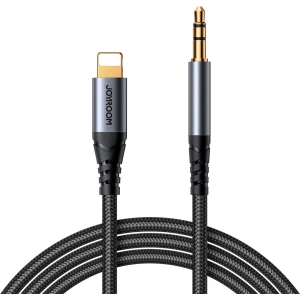 Wholesale Joyroom SY-A06 cable Lightning / AUX mini jack 3.5mm 1.2m black - JYR874 - {ean13} - Hurt