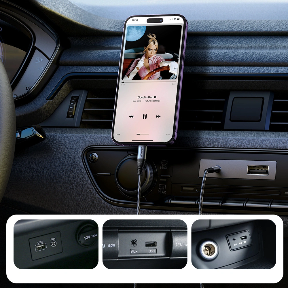 Hurtownia GSM - Audio-Kabel Joyroom SY-A06 Lightning / AUX Mini-Klinke 3.5mm 1.2m schwarz - JYR874 - {ean13} - Hurt