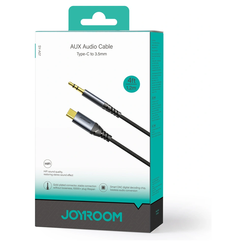 Hurtownia GSM - Audio-Kabel Joyroom SY-A07 USB-C / AUX Mini-Klinke 3.5mm 1.2m schwarz - JYR875 - {ean13} - Hurt