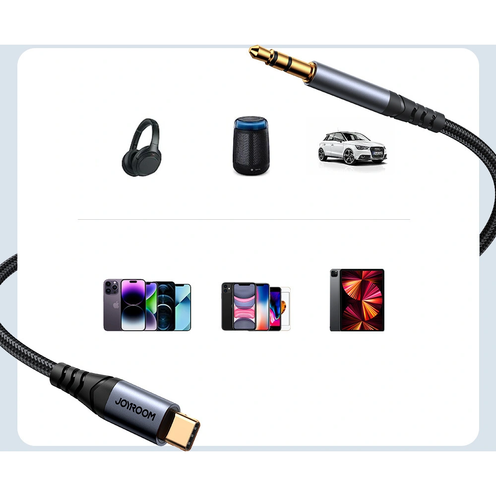 Hurtownia GSM - Kabel audio Joyroom SY-A07 USB-C / AUX mini jack 3.5mm 1.2m černý - JYR875 - {ean13} - Hurt