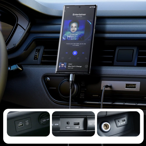 Kabel audio Joyroom SY-A07 USB-C / AUX mini jack 3.5mm 1.2m czarny