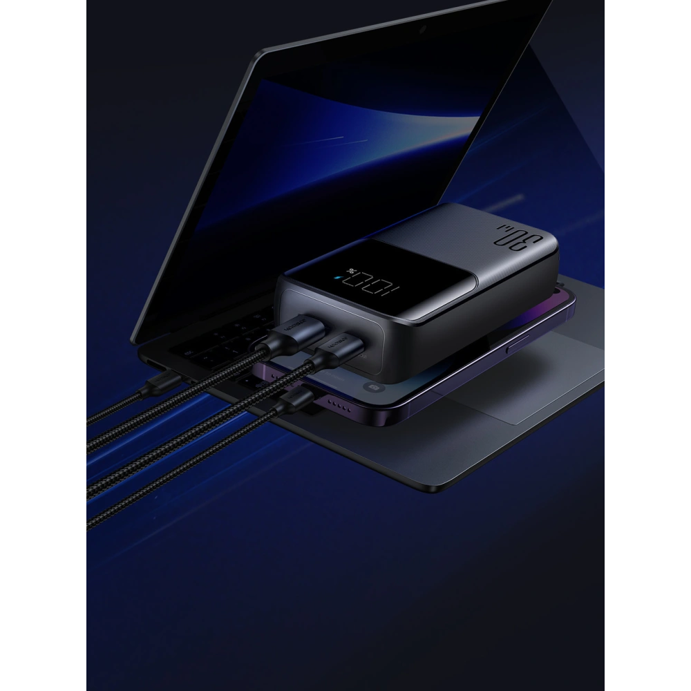 Hurtownia GSM - Powerbank Joyroom JR-PBC06 10000mAh 30W + zabudované kabely USB-C, Lightning černá - JYR878 - {ean13} - Hurt