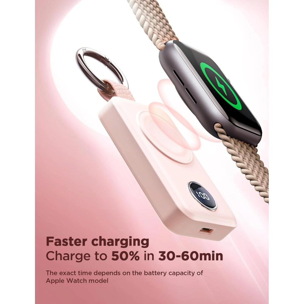 Wholesale Joyroom JR-WQW01 wireless powerbank 2000mAh 3W for Apple Watch pink - JYR881 - {ean13} - Hurt