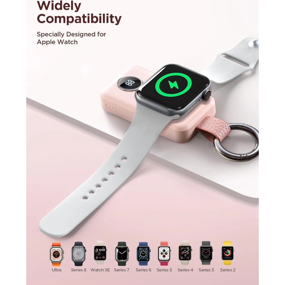 Wholesale Joyroom JR-WQW01 wireless powerbank 2000mAh 3W for Apple Watch pink - JYR881 - {ean13} - Hurt