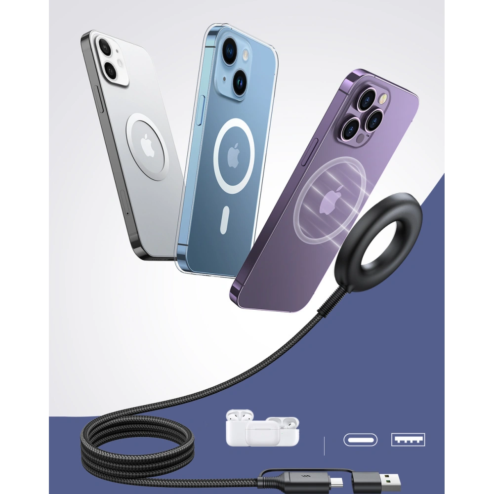 Hurtownia GSM - Indukční nabíječka Joyroom JR-WQM03 USB-A / USB-C 15W černá - JYR882 - {ean13} - Hurt