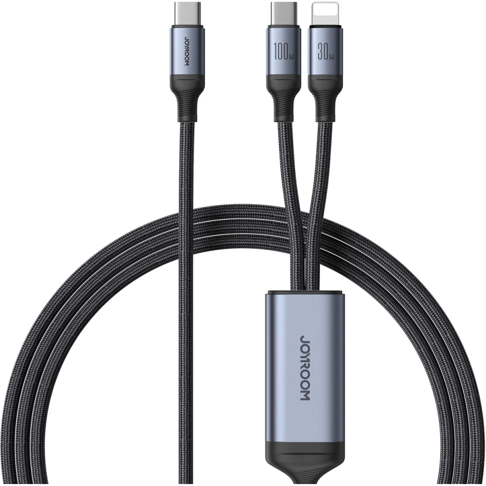 Hurtownia GSM - Kábel 2w1 Joyroom Speedy Series SA21-1T2 USB-C / USB-C, Lightning 100W 1.5m fekete - JYR886 - {ean13} - Hurt